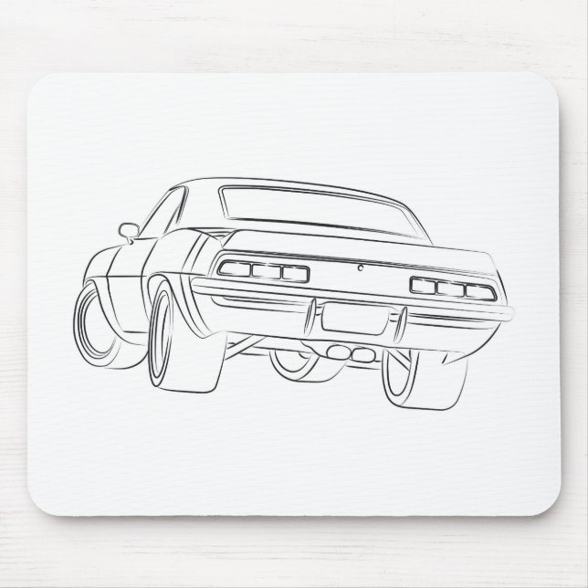 Tapis De Souris Dessin de voiture de muscle (Devant)