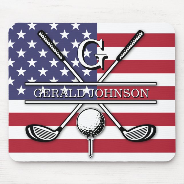 Tapis De Souris Dessin patriotique du drapeau américain (Devant)