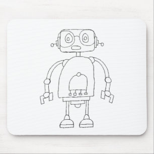 Tapis De Souris Dessin robotique simple et intelligent tiré à la