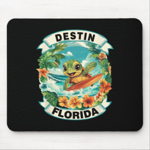 Tapis De Souris Destin Floride Mignonne Tortue de Mer Surfant Vaca