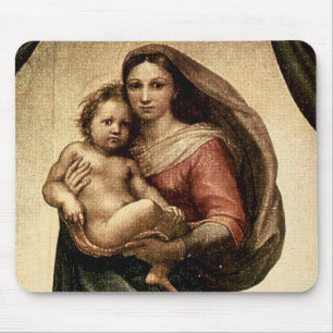 Tapis De Souris Détail de Raphael "Sistine Madonna" (circa 1513)
