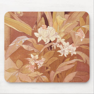 Tapis De Souris Détail floral Art nouveau d'Alphonse Mucha