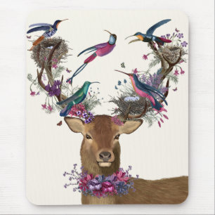 Tapis De Souris Détenteur d'oiseaux, nids d'oiseaux tropicaux