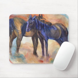 Tapis De Souris Deux Anciens Pals Cheval Ordinateur Souris Pad Art