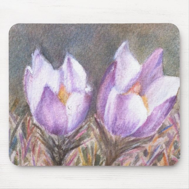 TAPIS DE SOURIS DEUX CROCUSES PURPLE MOUSEPAD (Devant)
