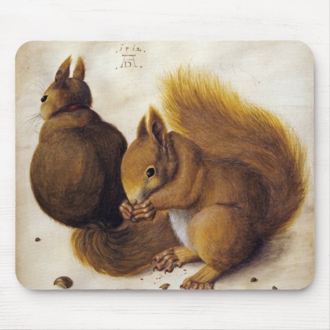 Tapis De Souris Deux écureuils rouges (par Albrecht Dürer) (Devant)