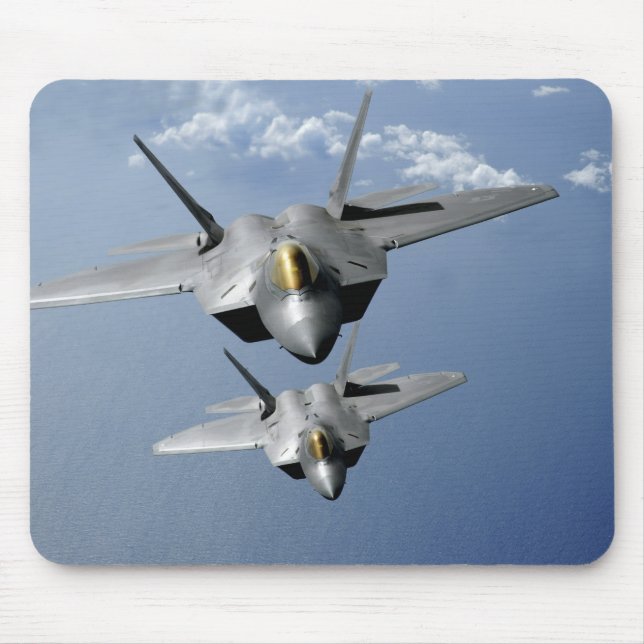 Tapis De Souris Deux F-22 Raptors survolent l'océan Pacifique (Devant)