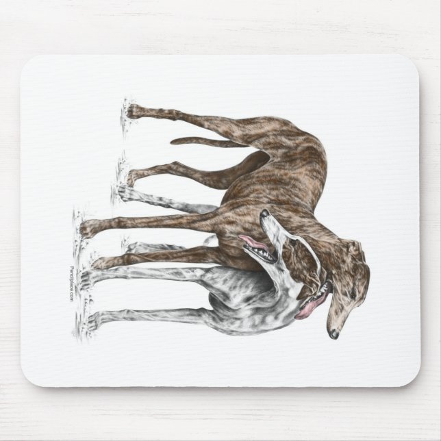 Tapis De Souris Deux Greyhound Friends Dog Art (Devant)