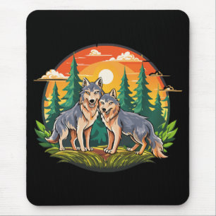 Tapis De Souris Deux loups