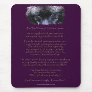 Tapis De Souris DEUX LOUPS CHEROKEE TALE Art Mousepad