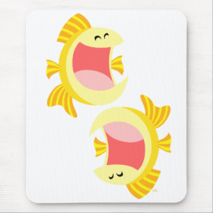 Tapis De Souris Deux mignons Poisson Cartoon Mousepad