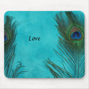 Tapis De Souris Deux plumes de paon d'Aqua