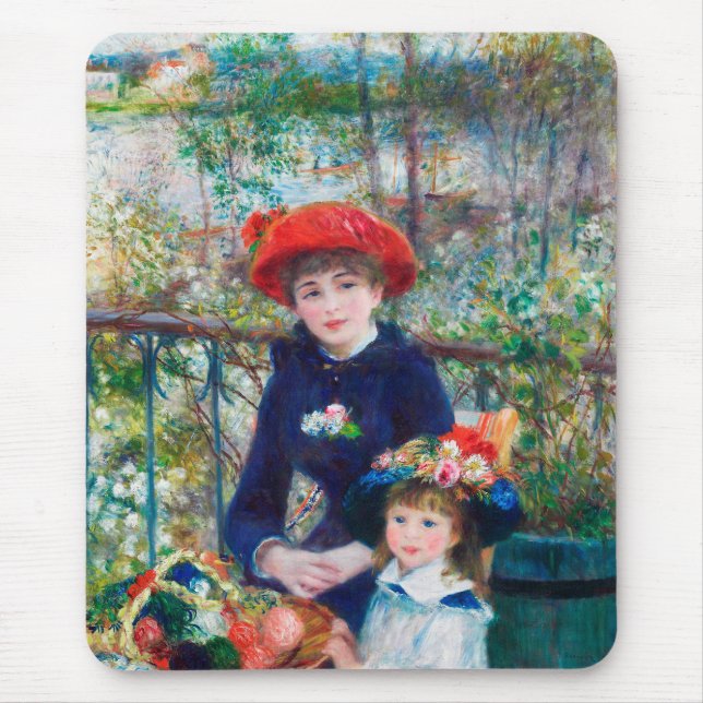 Tapis De Souris Deux Soeurs - Renoir Impressionniste Peinture 1881 (Devant)