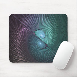 Tapis De Souris Deux spirales colorées Art Abstrait Fractal modern