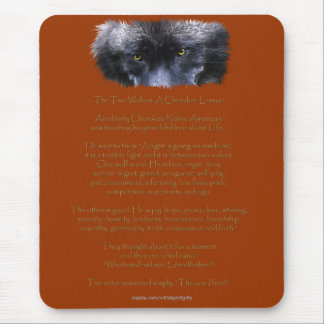 Tapis De Souris DEUX WOLVES CHEROKEE TALE Native American