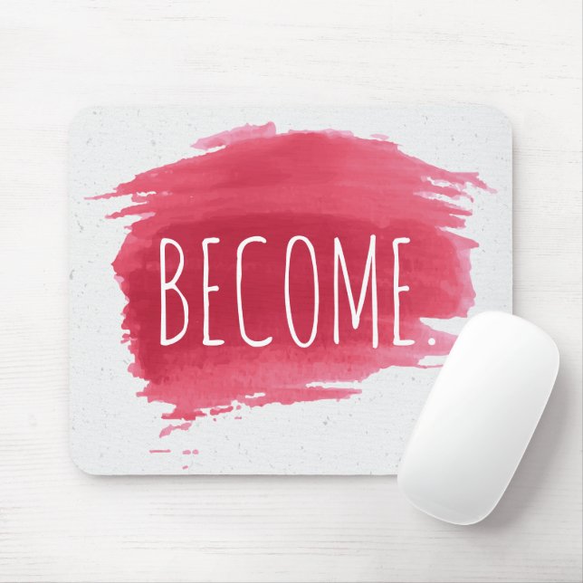 Tapis De Souris DEVENIR du texte sur le papier peint rouge (Avec souris)