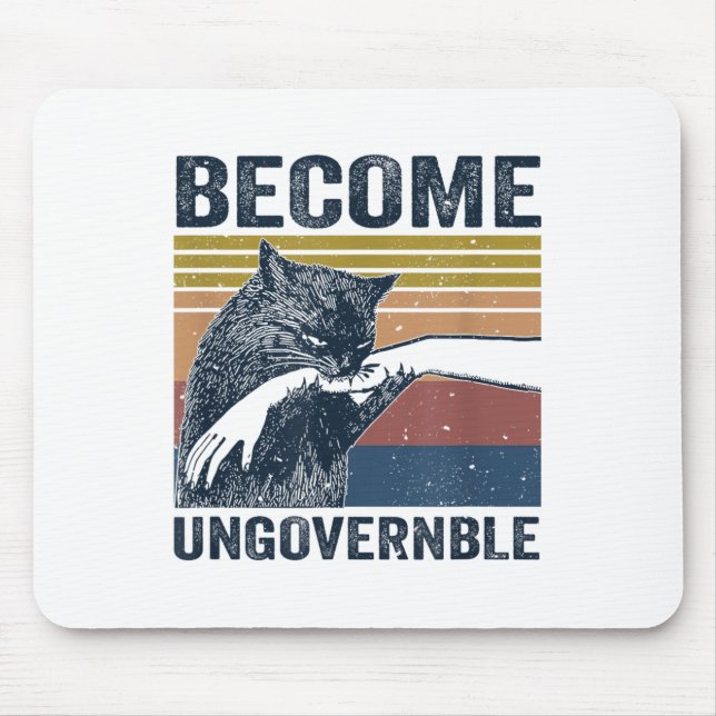 Tapis De Souris Devenir ingouvernable - Black Cat Mâle de morsure  (Devant)