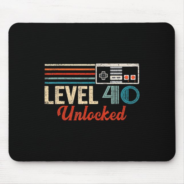 Tapis De Souris Déverrouillé Niveau 40 Anniversaire de jeu vidéo g (Devant)