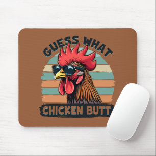 Tapis De Souris Devinez quoi Cul de Poulet Drôle Rétro Coq