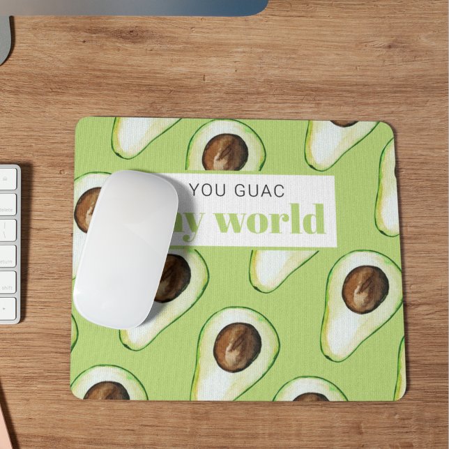 Tapis De Souris Devis moderne vert Avocado amusant (Créateur téléchargé)