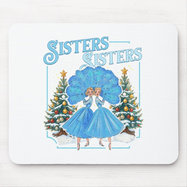 Tapis De Souris Devoted Sisters White Xmas Merry Christmas Snowfla (Devant)