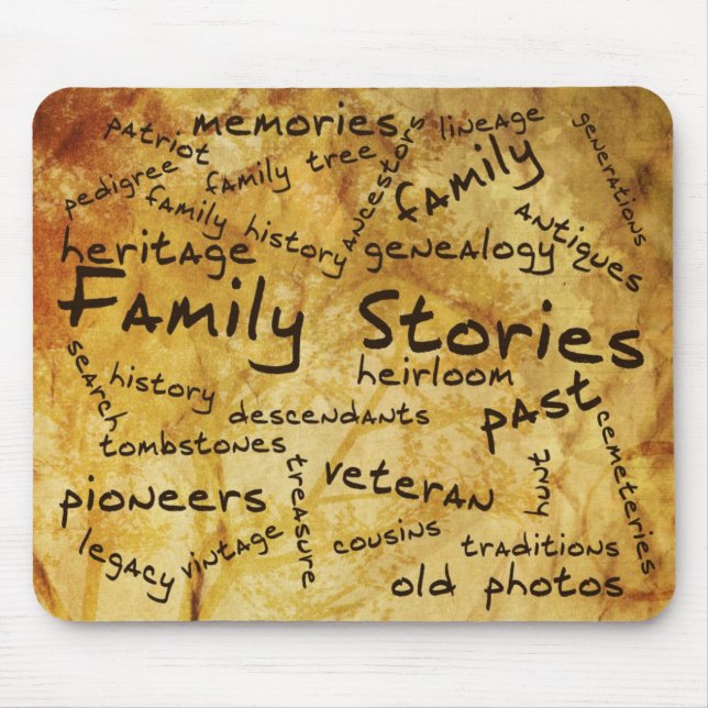 Tapis de souris d'histoires de famille (Devant)