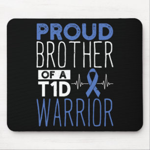 Tapis De Souris Diabète Fier Frère D'Un Guerrier T1D Soutien Mo