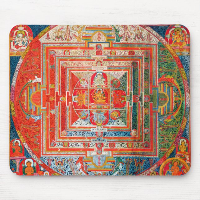 Tapis De Souris Diagramme cosmique Mandala pour la méditation (Devant)
