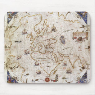 Tapis De Souris Diagramme de Portolan du monde 1519