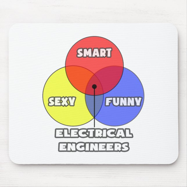 Tapis De Souris Diagramme de Venn .. Ingénieurs électriques (Devant)