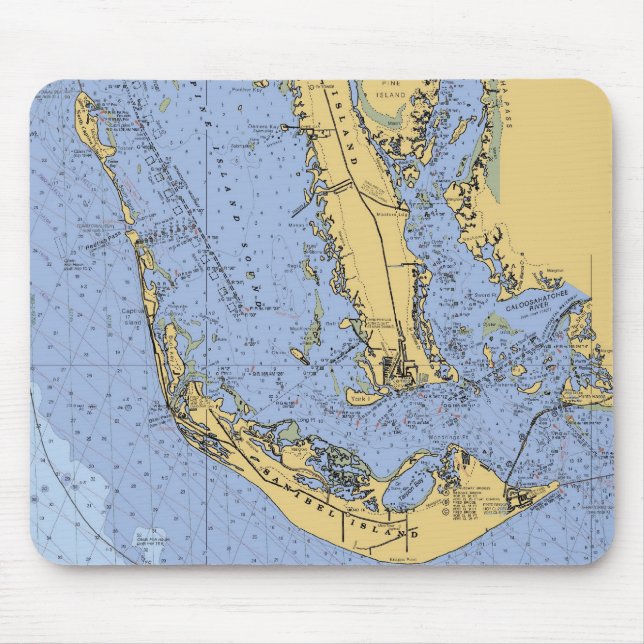 Tapis De Souris Diagramme nautique Mousepad de la Floride d'île de (Devant)