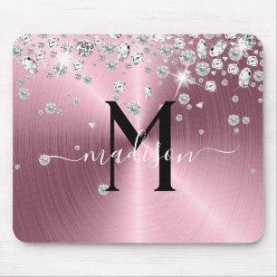 Tapis De Souris Diamants roses et blancs - Personnalisés