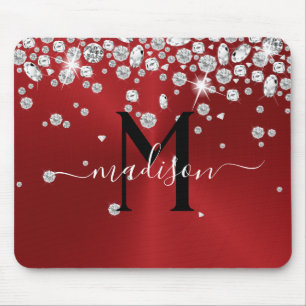 Tapis De Souris Diamants Rouges et Blancs - Personnalisés