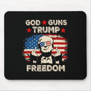 Tapis De Souris Dieu Armes Trump Liberté Républicain Conservateur