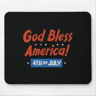 Tapis De Souris Dieu bénisse l'Amérique Joyeux 4 juillet Patriotiq