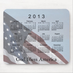 Tapis De Souris Dieu de 2013 calendriers bénissent l'Amérique