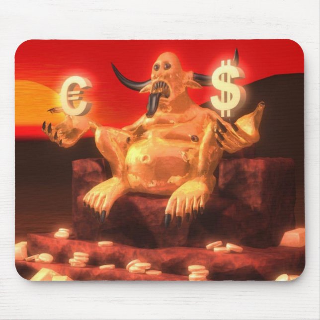 Tapis De Souris Dieu de démon de Mammon d'argent (Devant)