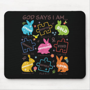 Tapis De Souris Dieu dit Soyez Gentil Autisme Sensibilisation SPED