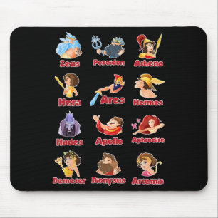 Tapis De Souris Dieux Éducatifs Et Déesses Du Grec Ancien Mon
