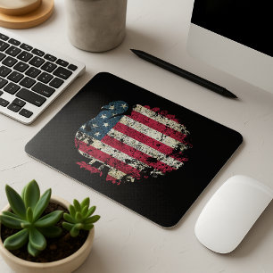 Tapis De Souris Dinde de Thanksgiving avec drapeau américain