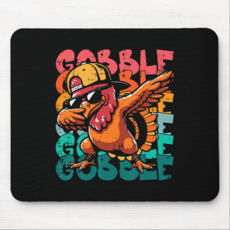 Tapis De Souris Dinde de Thanksgiving Dab Gobble Drôle de Garçons