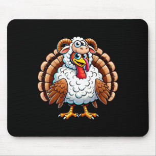 Tapis De Souris Dinde de Thanksgiving déguisée en mouton humour de