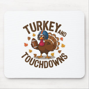 Tapis De Souris Dinde de Thanksgiving et touchés Joueur de footll 