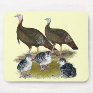 Tapis De Souris Dindes Famille Sauvage de l'Est