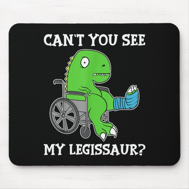 Tapis De Souris Dino Funny Get Well Broken Leg Gift Dinosaur With  (Devant)