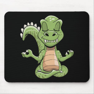 Tapis De Souris Dino Yoga Dinosaure Dragon Méditation T-rex Yogasa