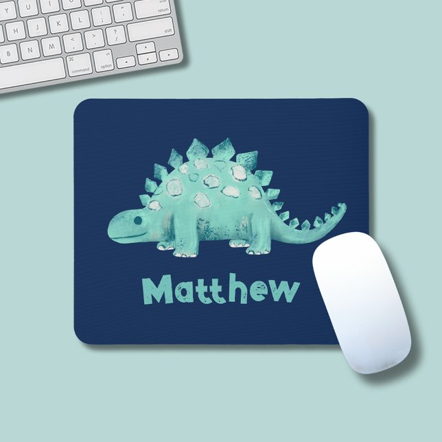 Tapis De Souris Dinosaur Stegosaurus Prénom (Stegosaurus dinosaur mouse mat pad with personalized name)
