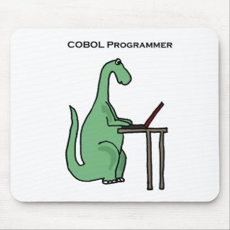 Tapis De Souris Dinosaure drôle de programmeur de COBOL