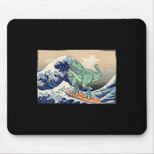 Tapis De Souris Dinosaure drôle, T Rex surfant, Art de dinosaure, 