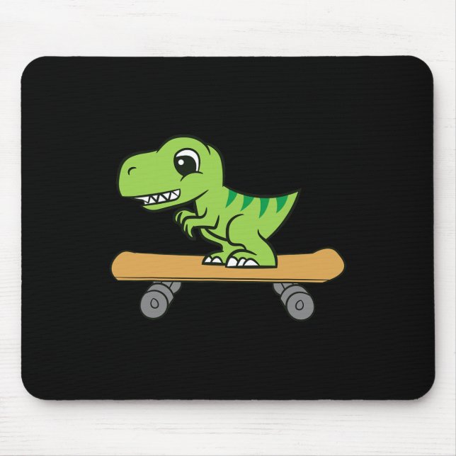 Tapis De Souris Dinosaure en skateboard Dinosaure mignon skateboar (Devant)